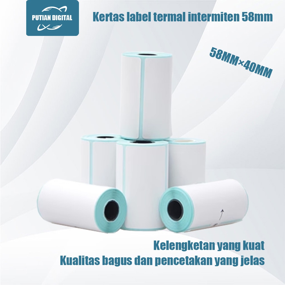 

PUTIAN POS Thermal paper rolls 58×40 intermittent label paper 5 rolls/10 rolls/15 rolls/20 rolls
