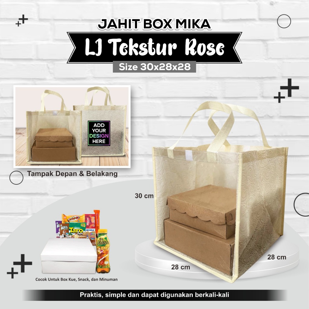

ALTHEA Tas Box Nasi Tas Hajatan Tas Tasyakuran Tas Kotak Nasi Murah Bahan Spunbond Texture Tebal Ukuran 30X28X28