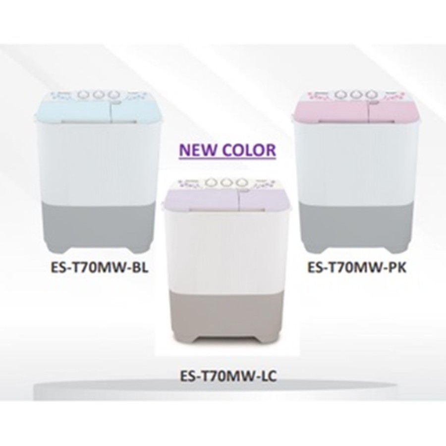 MESIN CUCI SHARP ES-T70MMW PUREMAGIC 2 TABUNG  6,5KG TWIN TUB