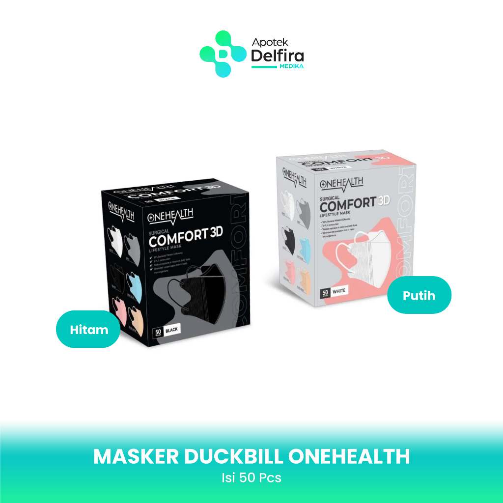 Masker Duckbill Comfort OneHealth | OneHealth Medis Isi 50 Pcs