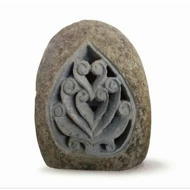 kap lampu taman batu kali/kap lampu riverstone