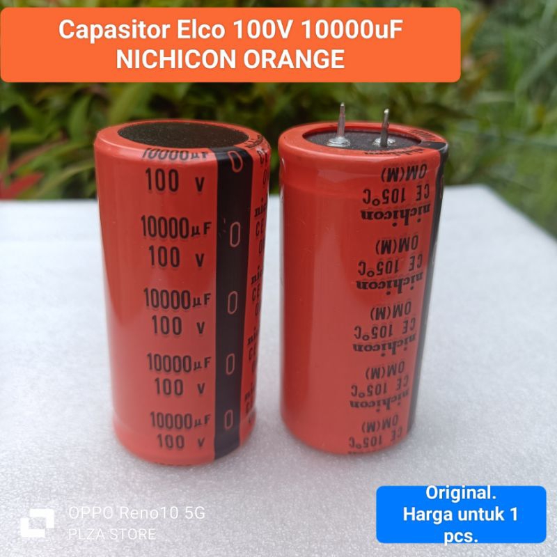 Capasitor Elko 100v 10000uf NICHICON ORANGE elco 10000uf 100volt nichicon oren orange original