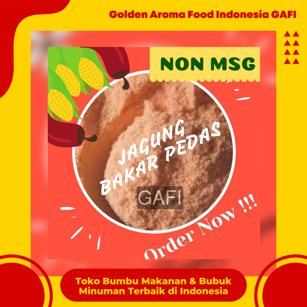 

GAFI Food Bumbu Tabur Rasa Jagung Bakar Pedas NON MSG 1 kg Enak Murah Lezat Gurih, Spicy Grilled Corn Flavor NON MSG Seasoning Powder 1kg