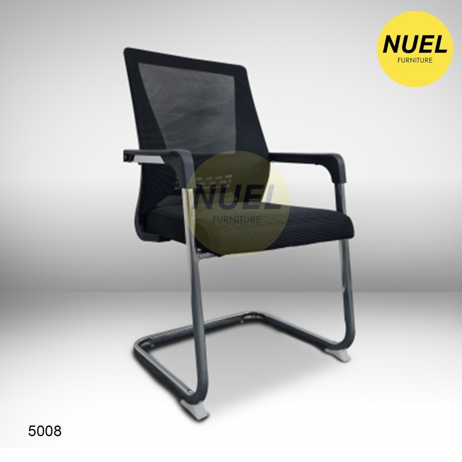 Kursi Hadap Jaring Kaki Besi / Kursi Meeting Rangka Besi Kotak / Kursi Kantor Tanpa Roda