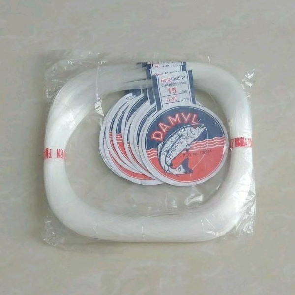 Senar pancing Damyl putih no 15 lbs, diameter 0.40 mm