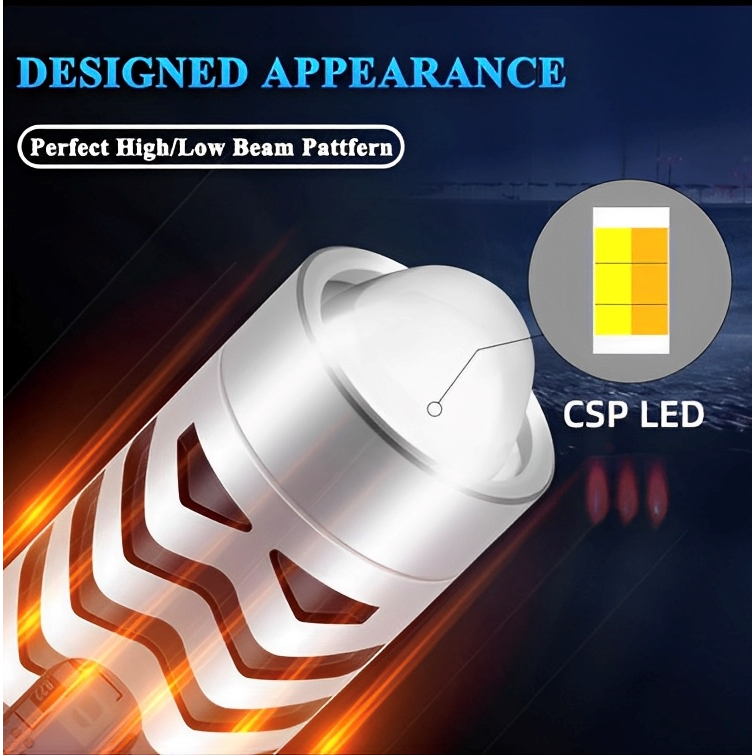 LAMPU LED DEPAN MOTOR LASER LED H4 HI LOW DC WHITE YELLOW - H4 LASER KAKI 3