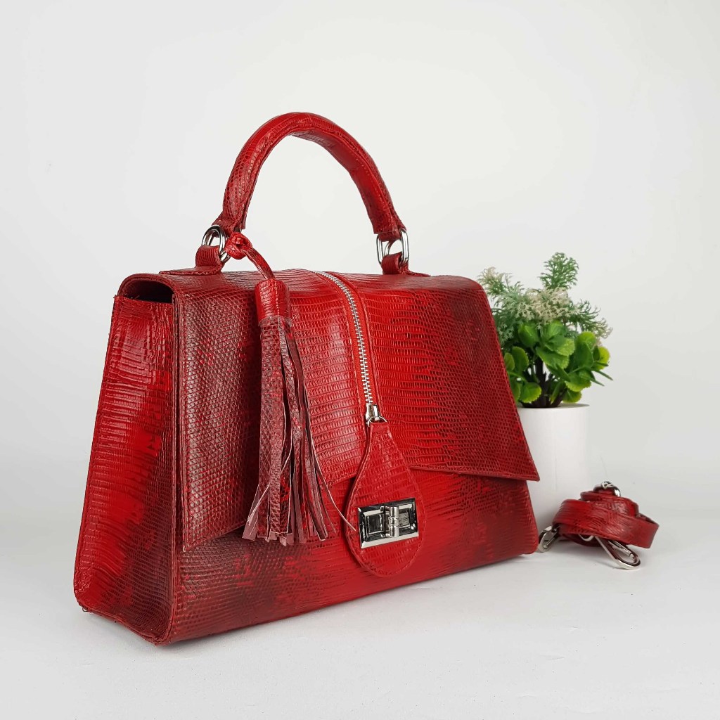 Tas Kulit Asli Biawak Savita Size 23, 26 & 30 Handmade Asli Bali