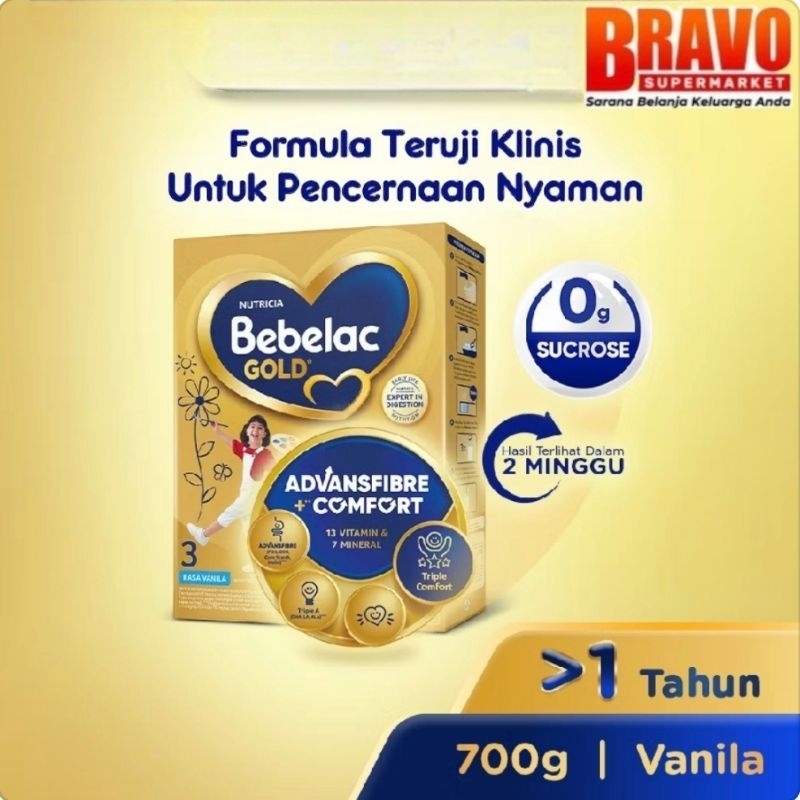 

Bebelac Gold 3 Vanila dan Madu 700 gr – Formula Teruji Klinis untuk Pencernaan Nyaman