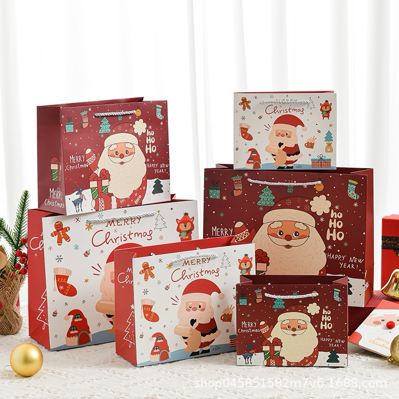 

PAPERBAG NATAL ELEGAN TAS HAMPERS GOODIE BAG MERRY CHRISTMAS SANTA PAPERBAG DENGAN TALI JINJING