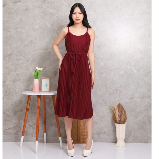 DRE Pleats Midi Dress / midi dress plisket mayung / dress plisket (dress008)