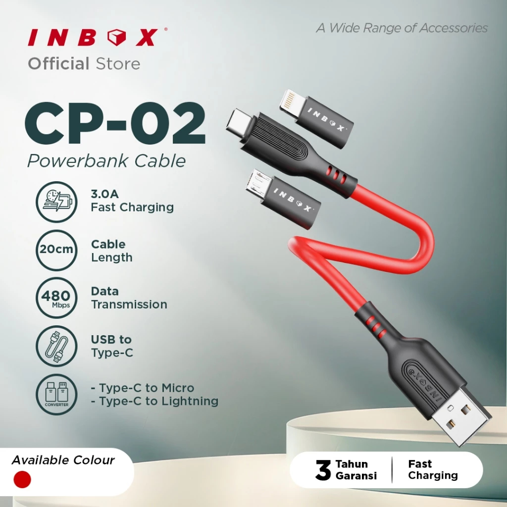 Inbox Powerbank Kit Kabel Data USB Type C dan Converter Set Fast Charging Micro dan Lightning