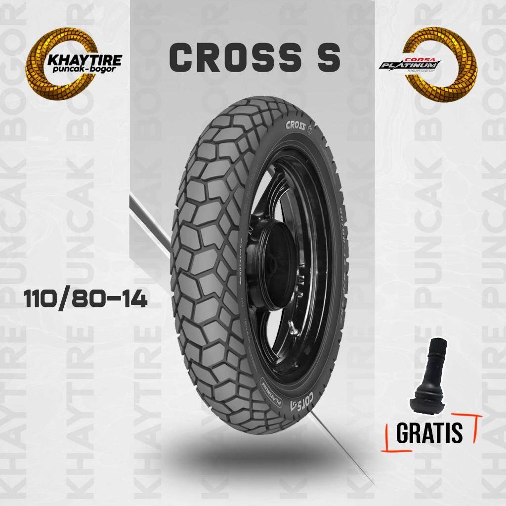 Ban Motor Matic // CORSA CROSS S 110/80 Ring 14 Tubeless