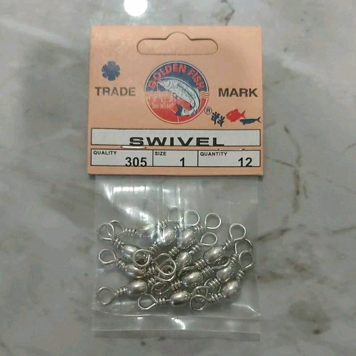 Barrel Swivel kili kili pancing Golden Fish size 1
