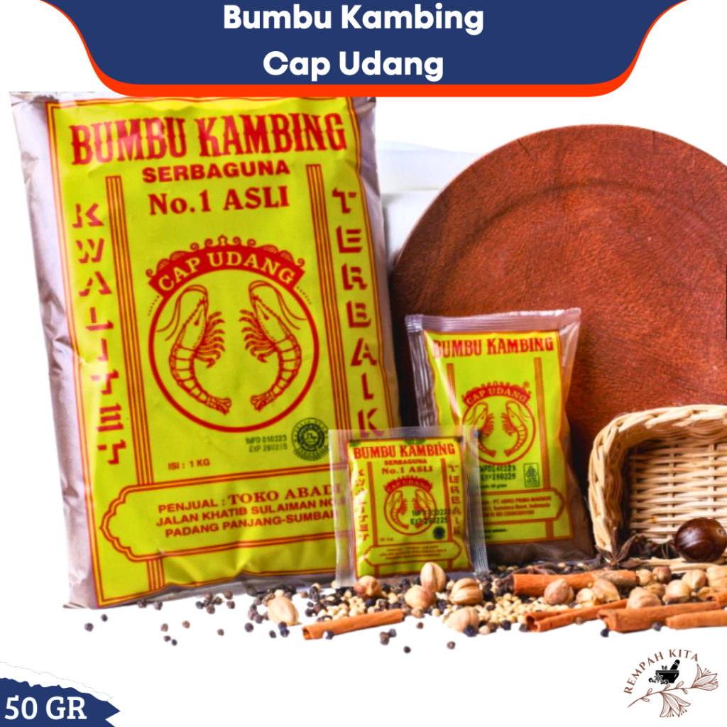 

Bumbu Masak kambing Cap Udang 50gr Bumbu Kambing nikmat lezat terlaris