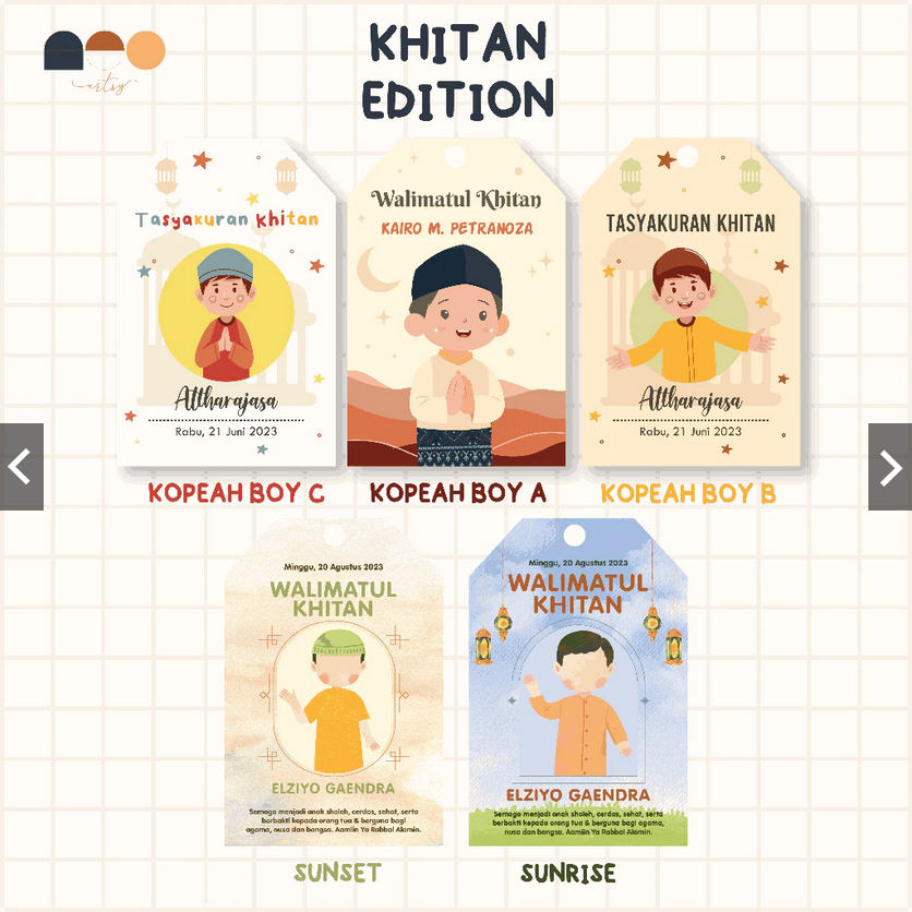 Hang Tag Ulang Tahun Anak Custom - Hang Tag Khitan Anak Custom
