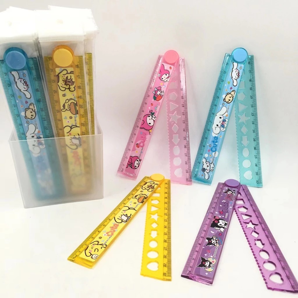 

BELLA - 12pcs Penggaris Lipat 30cm Karakter Sanrio Ruler mistar lipat / Penggaris Plastik karakter lucu