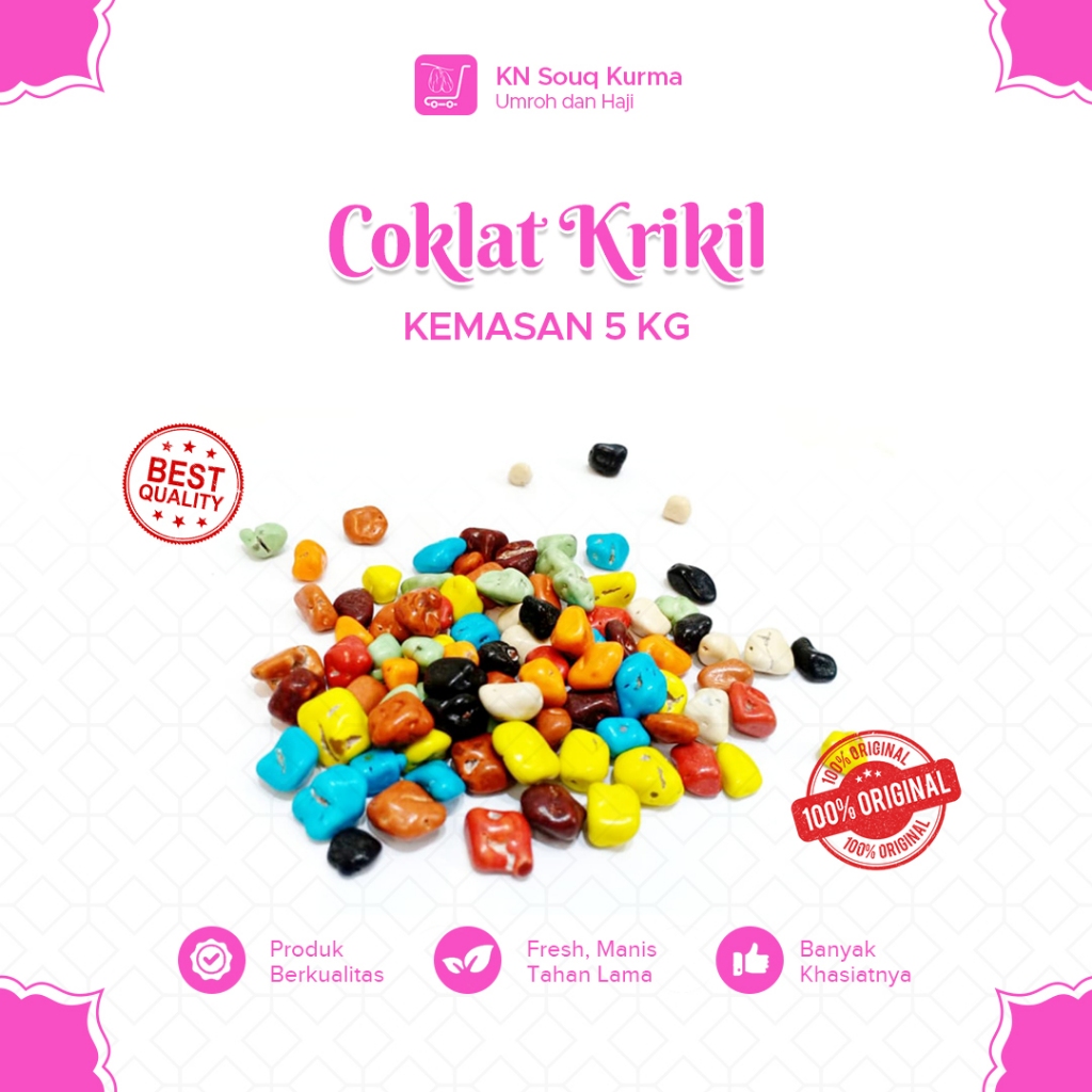 Coklat Kerikil Arab 5 KG - Coklat Kerikil Grosir - Coklat Batu Oleh Oleh Umroh dan Haji