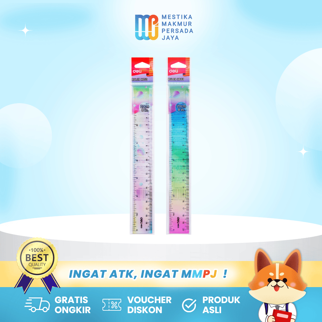 

Deli Penggaris 20 Cm - Tidak Mudah Patah & Tahan Lama EH653