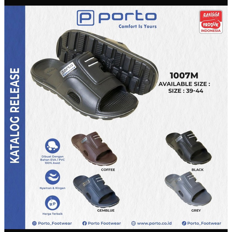 sandal selop pria dewasa karet murah kekinian | porto