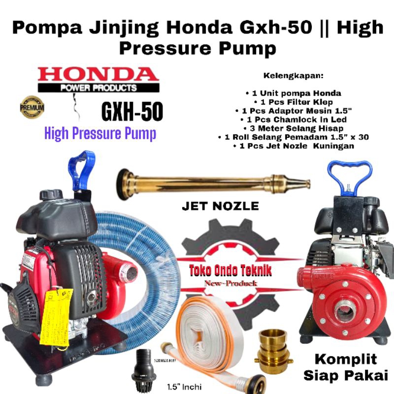 Pompa Pemadam Honda Gxh-50 Komplit Siap Pakai High Pressure Pump