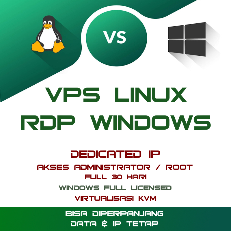 VPS / RDP Windows / Linux | Bulanan  Bisa diperpanjang