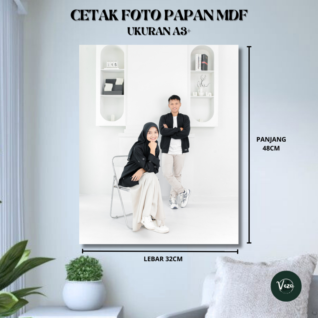 Cetak Foto Minimalis Papan MDF Ukuran A3+