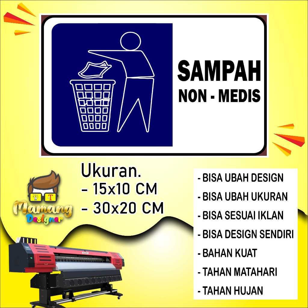 

Buat Sticker Sampah Non Medis Bahan Glosy Biru