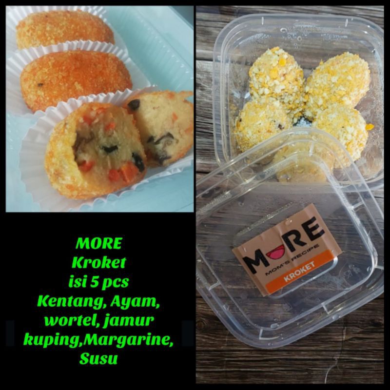 

More kroket kentang ayam wortel jamur frozen isi 5 pcs