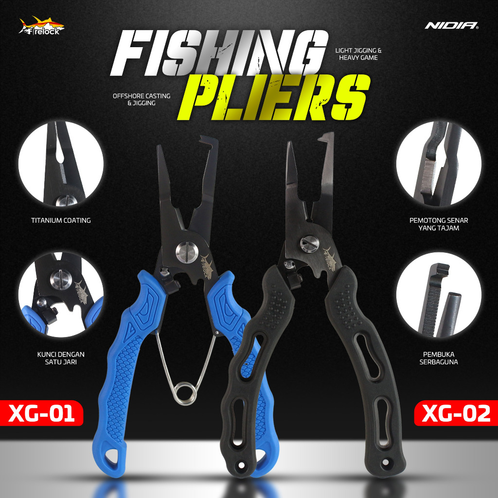 TANG PANCING FIRELOCK FISHING PLIERS | TANG SPLIT RING - PE LINE CUTTER - HEAVY GAME OFFSHORE CASTIN