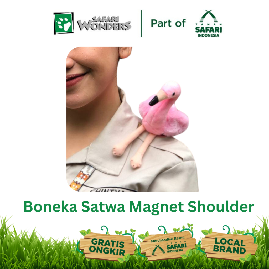 Safari Wonders Boneka Magnet Shoulder Satwa/Hewan | Merchandise Taman Safari Indonesia