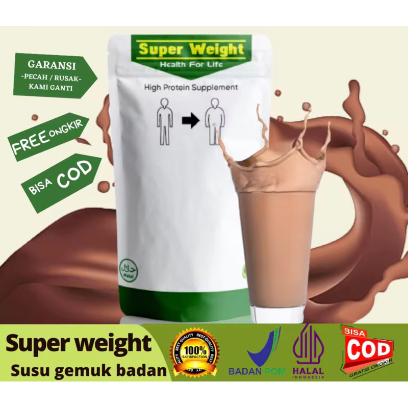 

SUPER WEIGHT - Susu Penggemuk badan Pria Wanita 150gr Susu Coklat