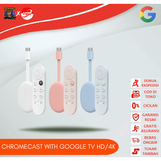 FIRST HAND GOOGLE CHROMECAST WITH GOOGLE TV 4K HDR / HD ORIGINAL BNIB