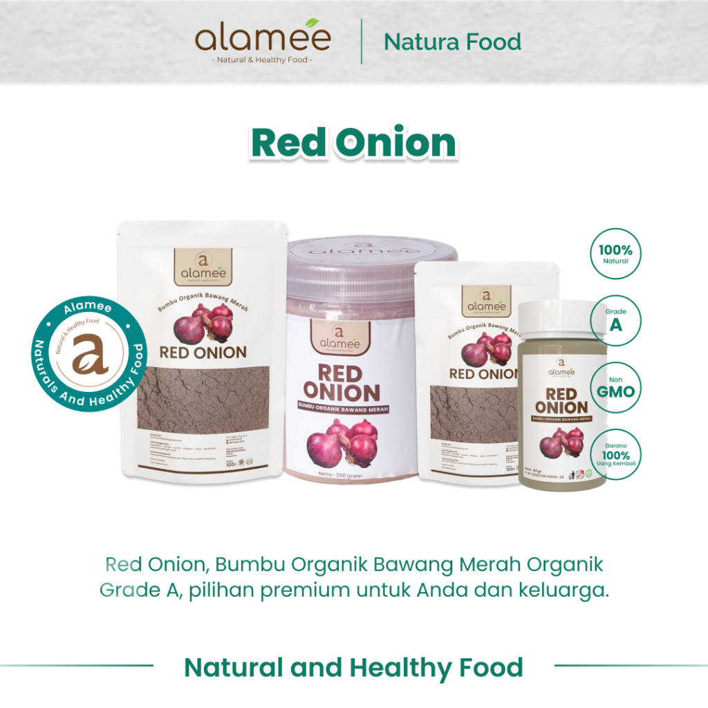 

ALAMEE Bawang Merah Bubuk Red Onion Powder Bumbu Dapur Organik Masak Seasoning