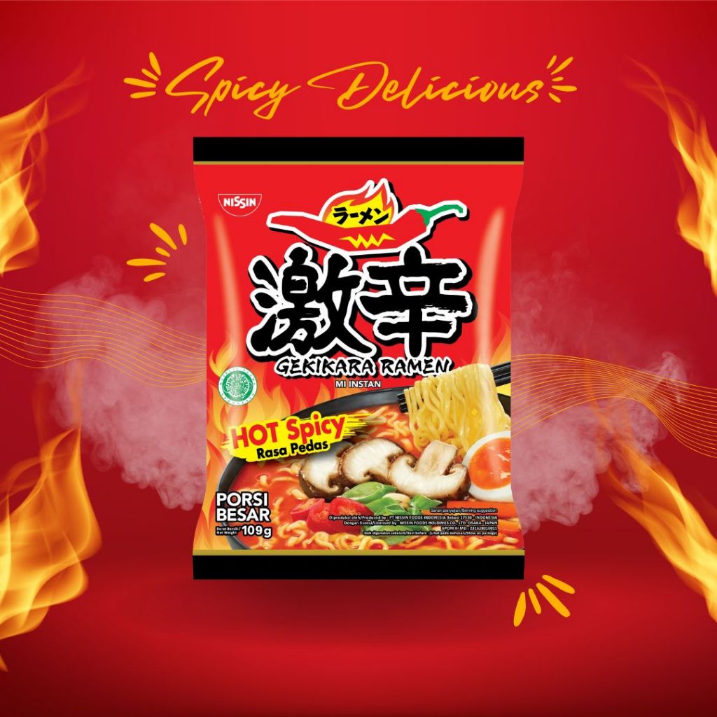 Nissin Gekikara Ramen Mie InstantKuah Hot Spicy 109 gr