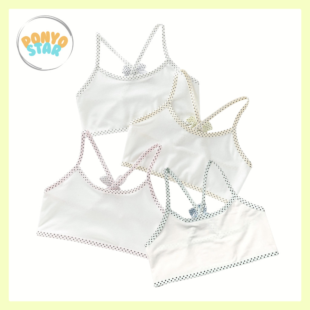 813 Bra Anak Perempuan Kecil TK SD SMP Bahan Katun Lembut Motif Lucu Pita Cotton Kaos