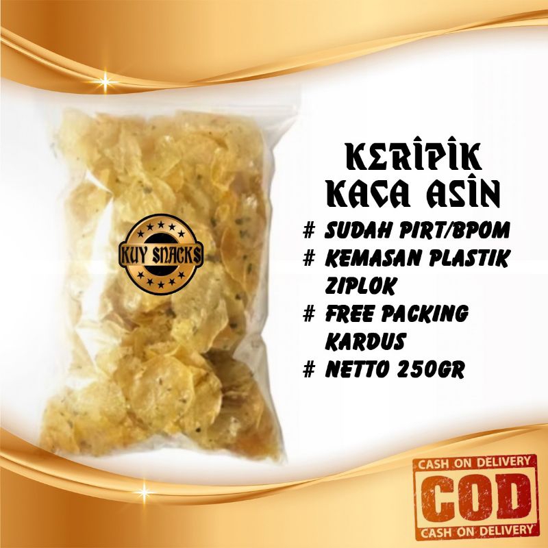 

{Kuy Snacks} Aneka Macam Makanan Serba 250gr Keripik Kaca Asin Dan Pedas