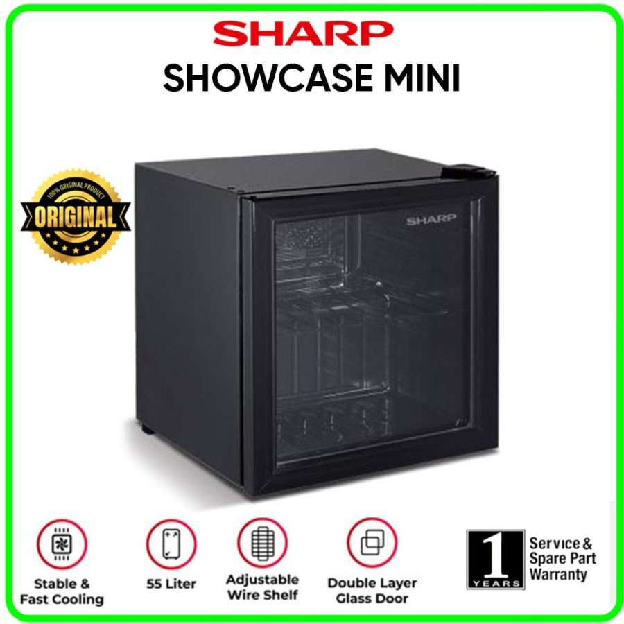 SHOWCASE MINI SHARP SCH 50 XFS MESIN PENDINGIN MINUMAN - Kapasitas 55 Liter