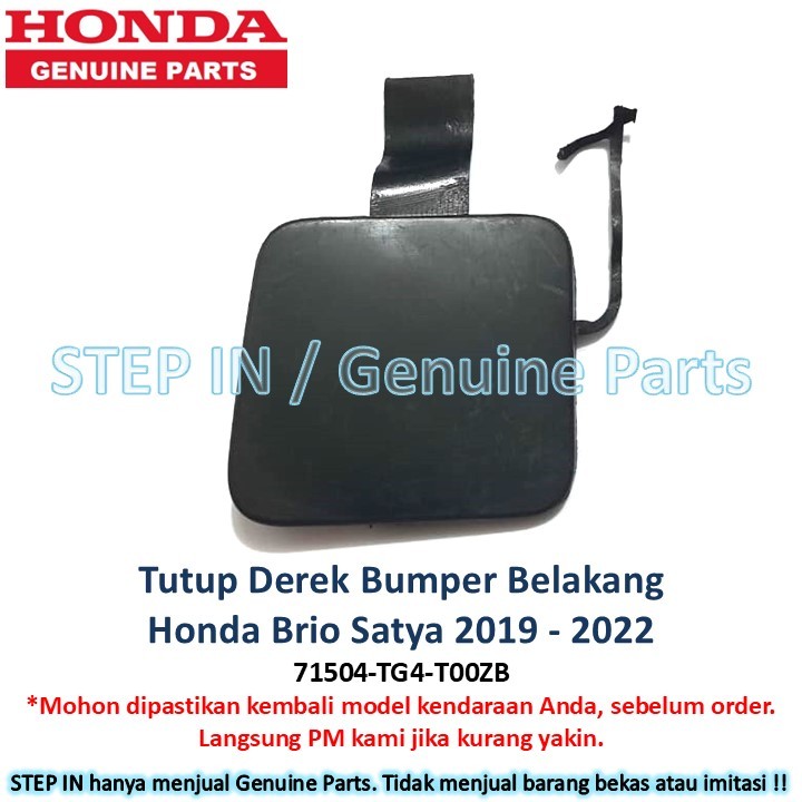Honda Brio Satya Tutup Derek Bemper Belakang 2019 2020 2021 2022 Cover Towing hook bumper RS S E