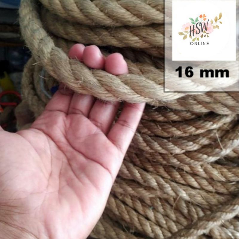

Tali Tambang Besar Manila 16mm 19mm Tampar Goni Rami Dadung Kapal Kuat Aesthetic Tali Tambang Coklat Tali Tarik Tambang