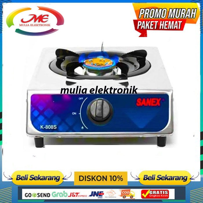 SHp2 Paket Kompor Gas 1 Tungku Steanlees SANEX / Kompor Gas Satu Tungku FULL SET Lengkap promo