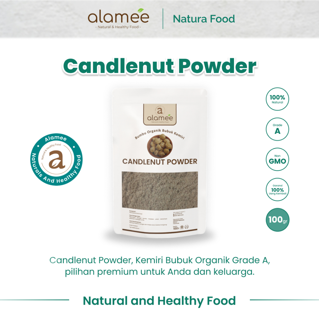 

ALAMEE Bubuk kemiri Candlenut Powder Bumbu Dapur Organik Masak Murni Asli Seasoning 100 Gram