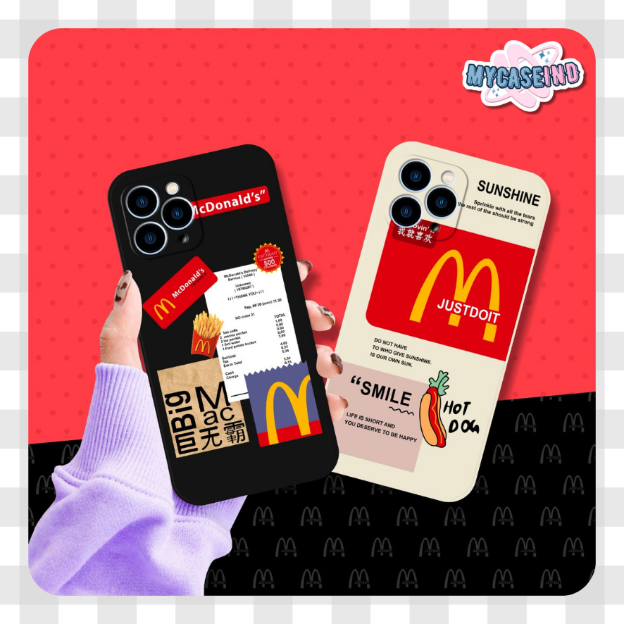 PRINTING LENS PROTECTOR McD Case iphone 6 6s 7 8 plus x xs xr max 11 12 mini 13 pro max 14 15
