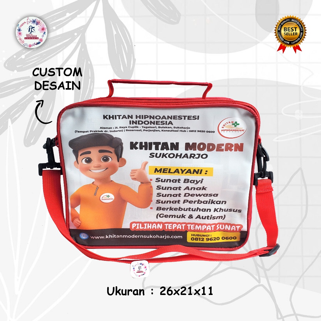 PREMIUM MODEL SELEMPANG BAG Tas Promosi Khitan Murah Di Bawah 20 Ribuan Tema  Dokter Khitan/ Sunat, 
