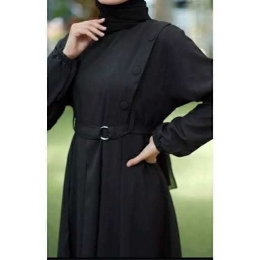 Tunik Arumi Baju Tunik Hitam Polos Kancing Pinggir Tunik Santri Baju Tunik AIRFLOW CRINCKLE Tunik Wa