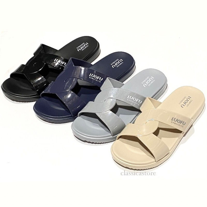 LUOFU sandal selop teplek wanita sandal karet wanita (E-7190) sendal luofu