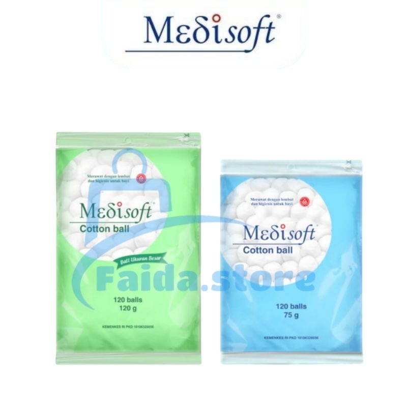 MEDISOFT COTTON BALL 120 GRAM/MEDISOFT COTTON BALL 75 GRAM/KAPAS BOLA/KAPAS LEMBUT/KAPAS BAYI/KAPAS 
