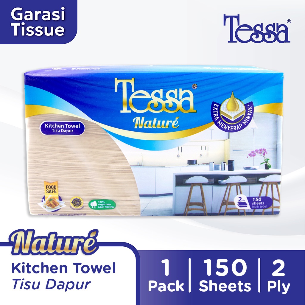 1 Pcs Tissue Dapur Tessa Nature 150 Sheets & 250 Sheets ( Warna Coklat )
