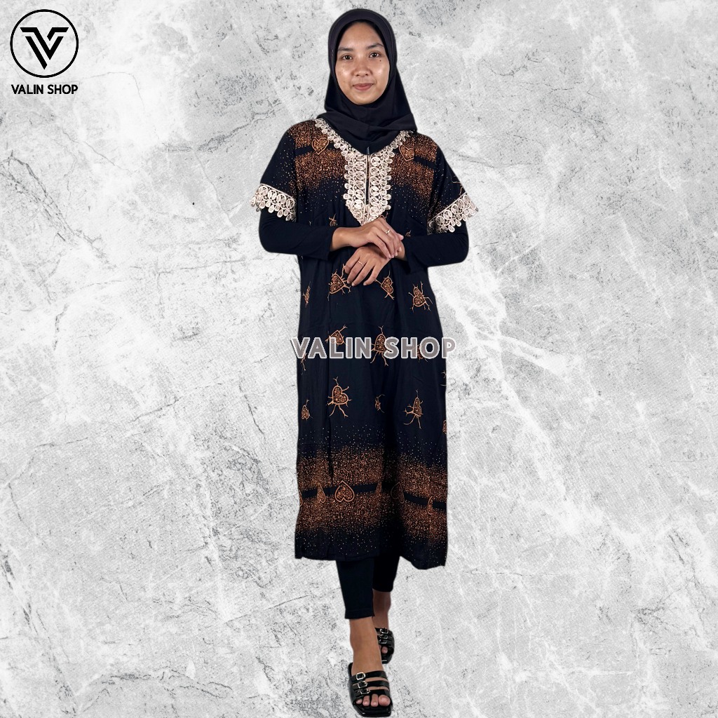 Valin Shop Daster Arab kringkel panjang semata kaki long Dress lengan pendek Cringkle airflow premiu