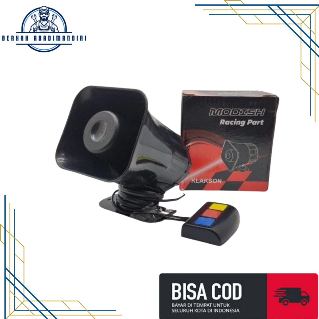 Klakson Toa Sirine 3 suara Klakson Toa kotak 3 tombol Motor Mobil Universal