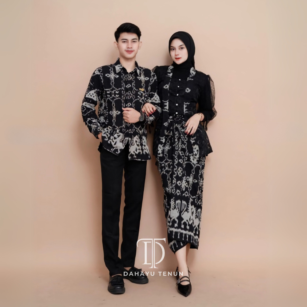 Dahayu Baju Kebaya Kutubaru Brukat Lamaran Set Couple Pasangan Tunangan Modern Kondangan Hijab Mewah